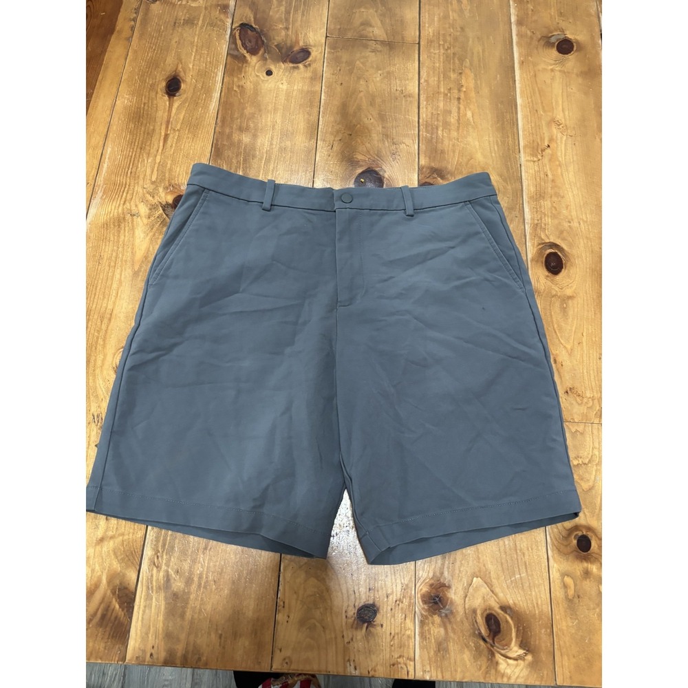 Calvin Klein Men's W33 Performance Chino Shorts Gray Flat Front Comfort Stretch